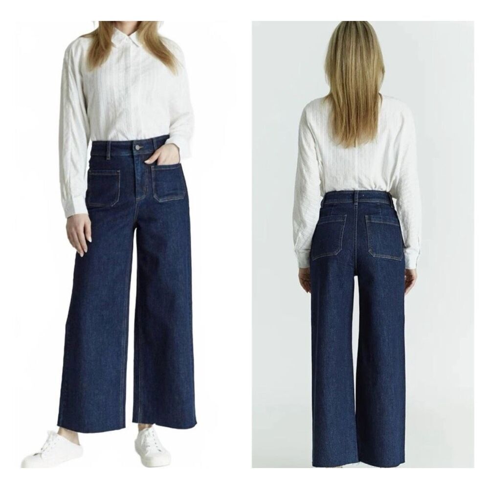 Oats New York wide leg size 12/31 luxe normcore raw hem jeans